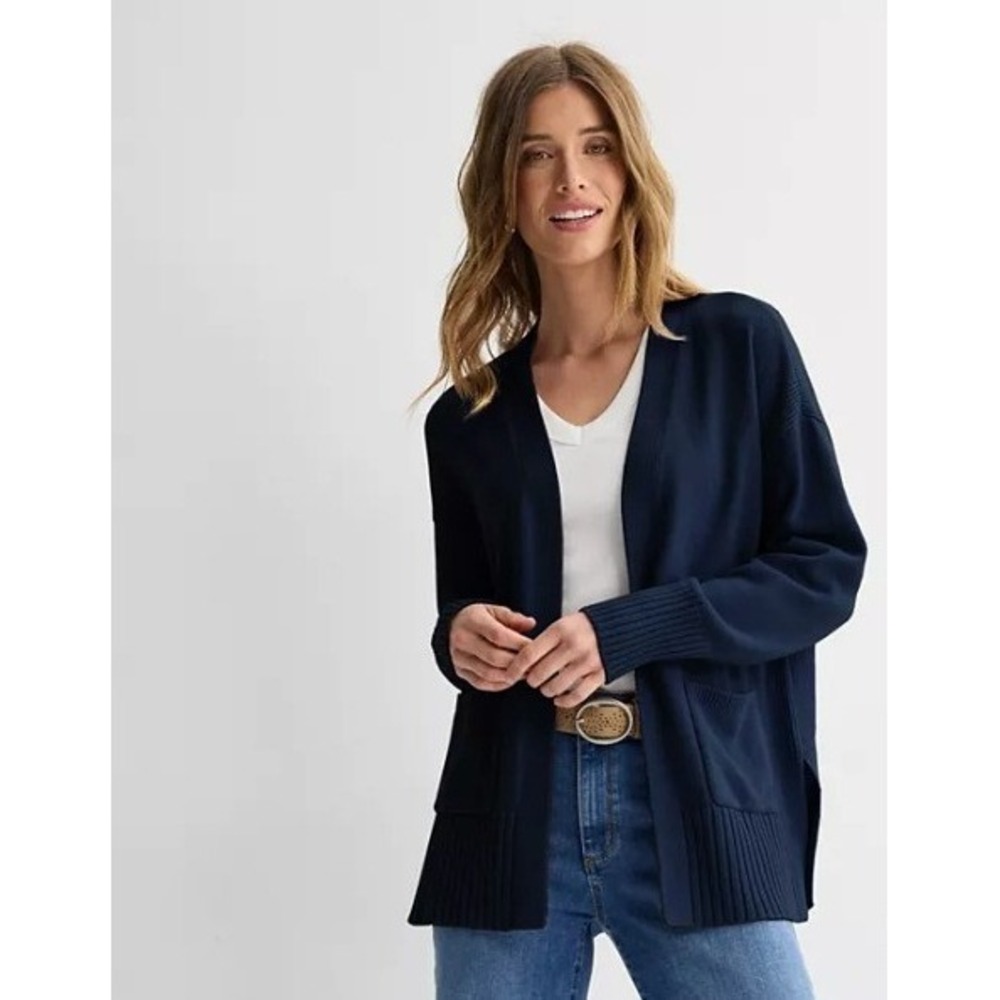 Sonoma Womens Size Small Everyday Cardigan Sweater Ultimate Navy Blue Open Front